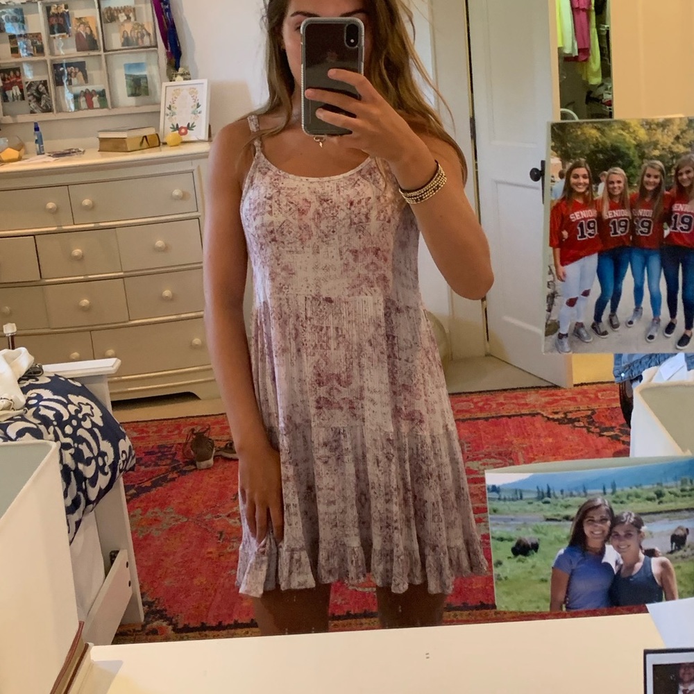 pink print sundress